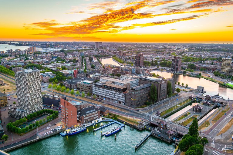 Aerial view of Port of Rotterdam