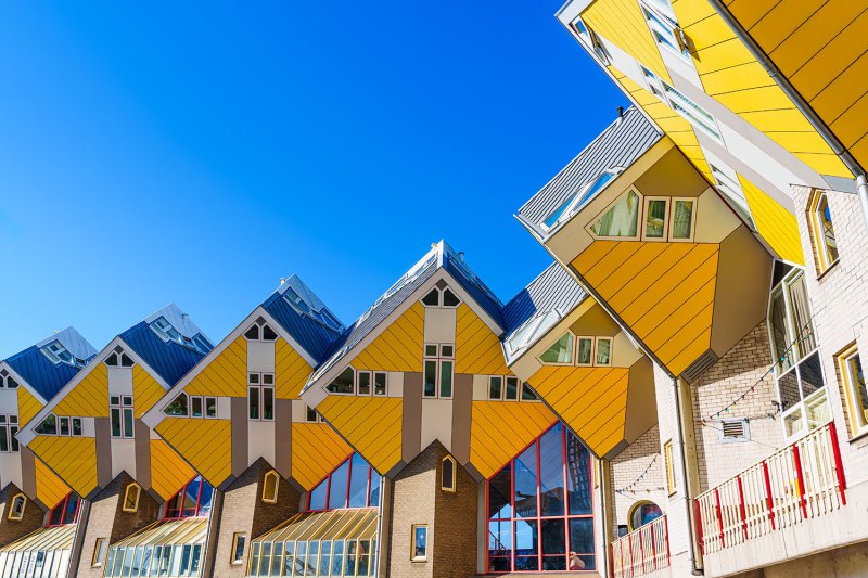 Vibrant-Yellow-Cube-Houses-in-Rotterdam